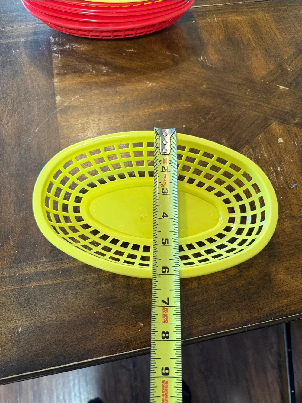 Red and Yellow Plastic Food Baskets - Set of 8 in good used condition